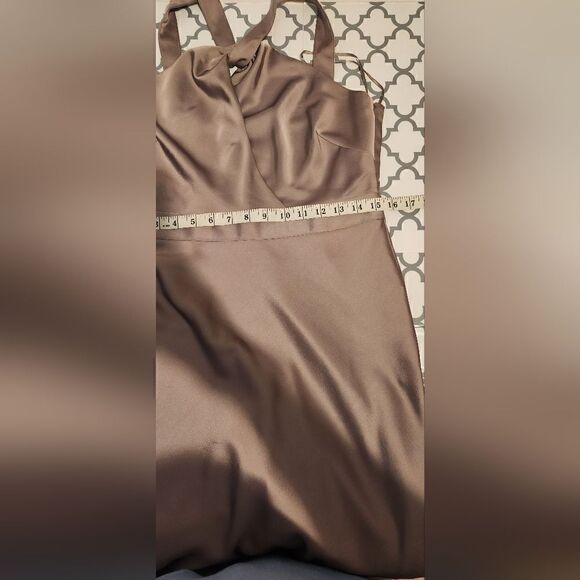 J. Crew Halter Crisscross Silky Dress in Brown Size 10 - Picture 3 of 10